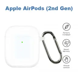 Чохол для навушників BeCover Silicon для Apple AirPods (2nd Gen) Transparancy (710198) - мініатюра 2