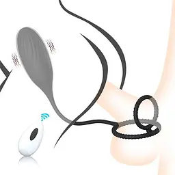Вібратор Kinky 3 в 1: ерекційне кільце з масажером простати, вібратор для пар, віброяйце - мініатюра 3