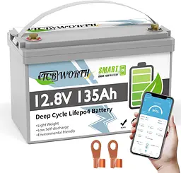Літій-залізо-фосфатний акумулятор TCBWorth 12.8V 135Ah 1728Wh LiFePO4 - мініатюра 2