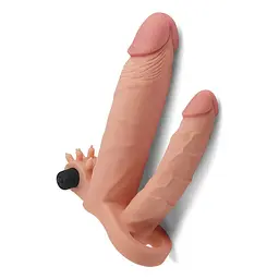 Насадка на пеніс Lovetoy Pleasure X-Tender Double, 18 см (тілесний) - мініатюра 4