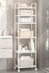 Полиця етажерка TVT-02 6 ярусів 170х42х32см Біла