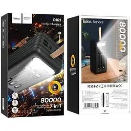 Зовнішній акумулятор Hoco DB21 large display power bank 80000mAh 6 портів 4USB Type-C Lightning 6931474767462 - мініатюра 6