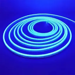 Стрічка неонова силіконова LED Neon з блоком живлення 5M 12 Вт-220 Вт Синій