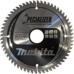 Диск пиляльний по алюмінію 160х30 мм 60T Makita SPECIALIZED B-33249 - мініатюра 1