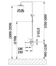 Душова система універсальна Qtap Presto Graphite QTPRE111GRP45585 - мініатюра 10