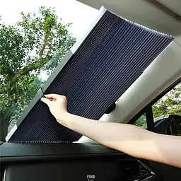 Шторка-жалюзі автомобільна сонцезахисна для лобового скла 65x130 см, сіра (4338579957) - мініатюра 7