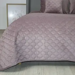 Покривало ТЕП велюрове Velour Elderberry Ромб круглий 180x240 см темно-рожеве - мініатюра 3