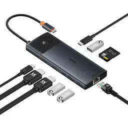 Хаб - мультипортовий адаптер Baseus Metal Gleam II 10-in-1 Usb-C B00061800123-00 - мініатюра 2