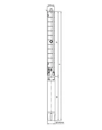 Насос відцентровий свердловинний DONGYIN 6SP17-22 380В 13кВт H 242(176)м Q 400(300)л/хв Ø145мм +пульт (з 3х частин) (7777093) - мініатюра 7
