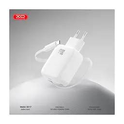 Зарядний пристрій XO 1xUSB-C PD30W GaN + cable USB-C to USB-C (XO-QC17) - мініатюра 5