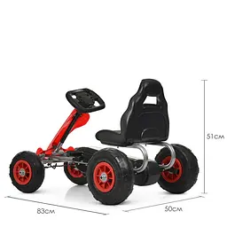 Карт педальний Bambi kart M 4036-3 надувні колеса Червоний - мініатюра 4