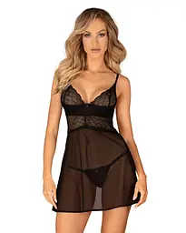 Пеньюар та стрінги Obsessive Chemeris babydoll & thong XL/2XL