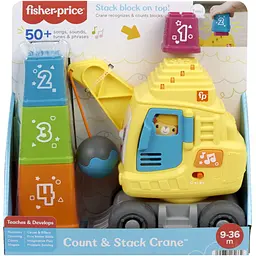 Машинка Fisher-Price Рахуй та складай Веселий кран (HRP32​) - мініатюра 3