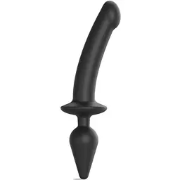 Фалоімітатор з анальною пробкою Strap-On-Me Switch Plug-In Dildo S 21 см чорний
