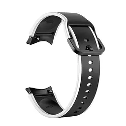 Ремінець для Samsung Galaxy Watch 6 40mm 6 44mm - чорно-білий ширина кріплення 20мм силікон Watchbands Double Line (W12-6WB59227135) - мініатюра 2