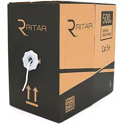 Кабель КВП UTP (2*2*0.5) 2p 24 AWG, Ritar, (CCA), для внутр. робіт, 500м, White, Corton BOX (380x380x450),Q2