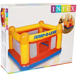 Батут дитячий надувний Intex Jump-O-Lene 174×174×112 см, манеж для стрибків з захисною сіткою, 3–6 років, 54 кг - мініатюра 9