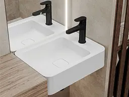 Умивальник Miraggio MARRAKESH 380 (0000934) Miramarble, Глянцевий, Накладний/Підвісний, Білий - мініатюра 8