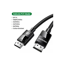 Кабель мультимедійний DisplayPort M to DisplayPort M 5.0m V1.4 braided DP114 black Ugreen (80394) - мініатюра 3