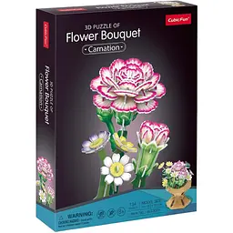 Тривимірна головоломка-конструктор Cubic Fun Flower Bouquet Carnation Букет квітів Гвоздики (W3300h) - мініатюра 2