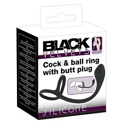 Ерекційне кільце Orion Black Velvets CockBall Ring+Plug - мініатюра 8
