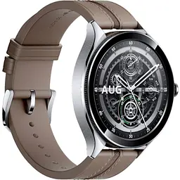 Годинник розумний Xiaomi Watch 2 Pro BHR7216GL сріблястий корпус коричневий ремінець шкіра - мініатюра 2