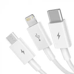 Кабель Baseus Superior Series Cable USB to Type-C/Lightning/MicroUSB 3.5A 1.5m CAMLTYS-02 White - мініатюра 4