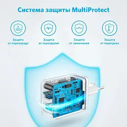 Зарядний пристрій Anker PowerPort 312 PowerIQ 2 виходи Type-C + USB біле - мініатюра 6