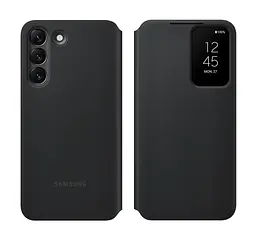 Оригінальний чохол-книжка для Samsung Galaxy S22 Plus Smart Clear View Cover Чорний EF-ZS906CBEGRU S906 - мініатюра 6