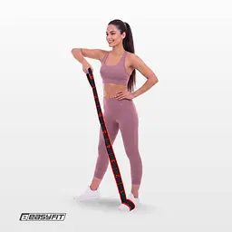 Еспандер стрічка EasyFit з петлями для тренувань червоний (HARD) - мініатюра 6