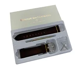 Шкіряний ремінець Primolux C052B Steel buckle для годинника Samsung Galaxy Watch 3 45 мм (SM-R840) Dark Brown - мініатюра 8