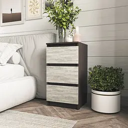 Тумбочка на 3 шухляди Moreli T-216 Ш400/В758/Г398 Венге темний-Бетон
