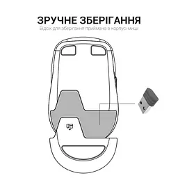 Мишка OfficePro M267G Silent Click Wireless Gray (M267G) - мініатюра 10