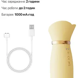 Вібратор з підігрівом та вакуумною стимуляцією клітора Zalo - ROSE Vibrator Lemon Yellow - мініатюра 6