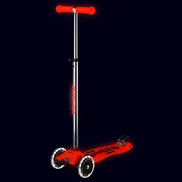 Самокат MICRO серії "Maxi Deluxe Glow LED" – ЧЕРВОНА АУРА (до 50 kg, 3-х колісний, світло) Micro MMD368 - мініатюра 7