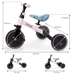 Біговел велосипед Kidwell 3 в 1 Pico Flower - мініатюра 4