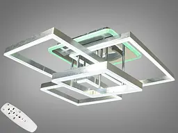 LED люстра стельова з диммерным пультом і підсвічуванням Diasha 7008NEW HR LED RGB dimmer - мініатюра 2