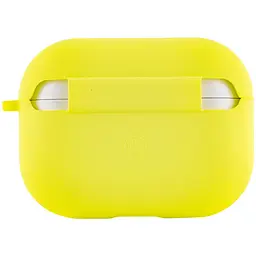Силіконовий футляр з мікрофіброю для навушників Airpods Pro Жовтий / Bright Yellow - мініатюра 3