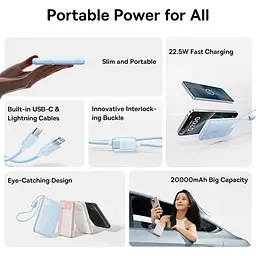 Зовнішній акумулятор Baseus EnerFill FC11 20000mAh 22.5W Beige (E0027S05) [172741] - мініатюра 4