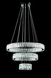Світлодіодна люстра Splendid Ray L50804/600+400+200/3 LED (CH) з кришталем, хром, 100 Вт, з пультом і димером - мініатюра 2