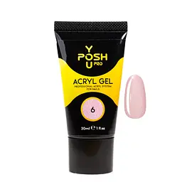 Акрігель для нарощування нігтів YouPOSH Acrygel Gel 30 мл №6 Персиковий з шимером