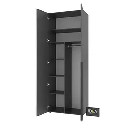 Шафа для одягу комбінована Idea Д-128 Антрацит - мініатюра 4