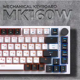 Клавіатура USB GamePro MK160W Hot-Swap Red Swich RGB UA White (MK160W) UA - мініатюра 6