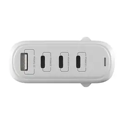 Зарядний пристрій Globex GaN 1xUSB + 3xUSB-C 120W FastPower white (GaN120WA3C)