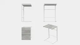 Столик Террі Ferrum-decor 650x440x330 Білий метал ДСП Бетон 16 мм (FRD-104661) - мініатюра 8