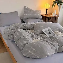 Постельное белье семейное из муслина с простынью на резинке Colorful Home Print 12 21748 150х210х2 см