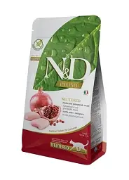 Беззерновий сухий корм для стерилізованих дорослих кішок Farmina N&D GRAIN FREE з куркою та гранат, 1.5 кг