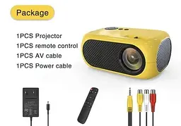 Проєктор портативний XIDU M24 з динаміком/перехідником для WiFi Yellow - мініатюра 4