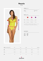 Боді Obsessive Neonia S/M жовтий - мініатюра 7