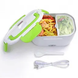 Електричний ланч-бокс контейнер Electronic Lunchbox YS 001 40 W з підігрівом термос для їжі Біло-салатовий - мініатюра 2